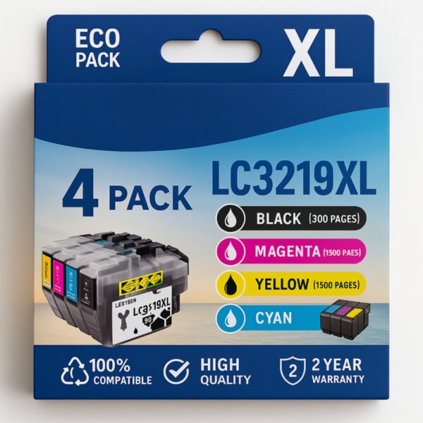 Pack de 4 cartouches compatibles BROTHER LC3219 XL