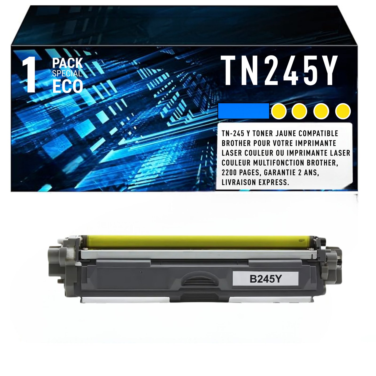 11 Cartouche de Toner Jaune Brother TN-245Y – 2 200 pages – Image 1