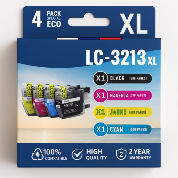 Pack compatible BROTHER LC-3213 XL 4 cartouches
