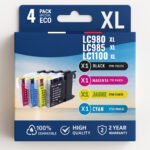Pack compatible BROTHER LC980/LC985/LC1100, 4 cartouches