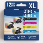 Pack compatible BROTHER LC1240/LC1280, 12 cartouches
