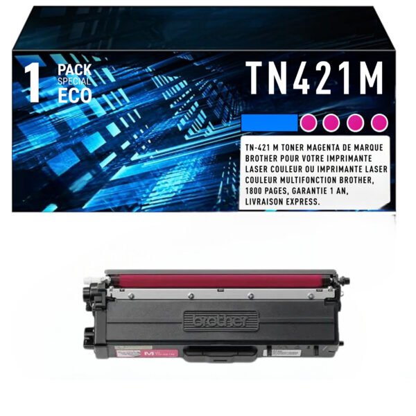 Cartouche de Toner Magenta Brother TN-421M – 1 800 pages