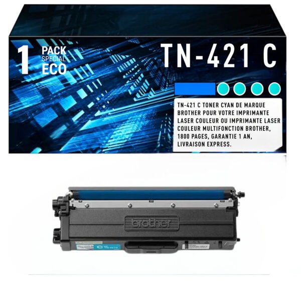 Cartouche de Toner Cyan Brother TN-421C – 1 800 pages