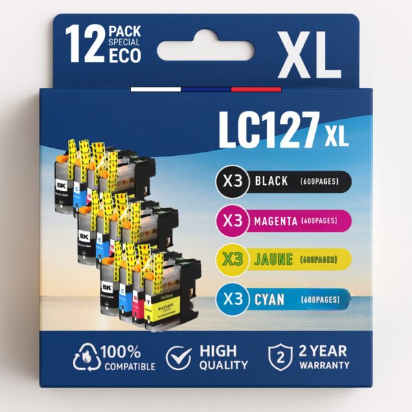 Pack compatible BROTHER LC-123 12 cartouches