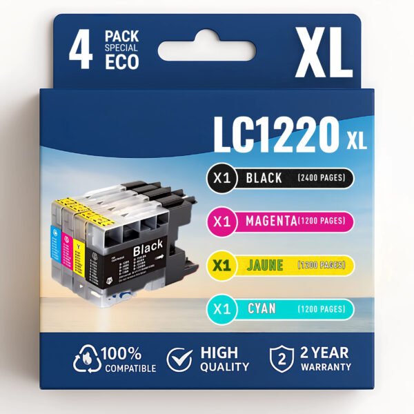 Pack de 4 cartouches compatibles BROTHER LC-1220