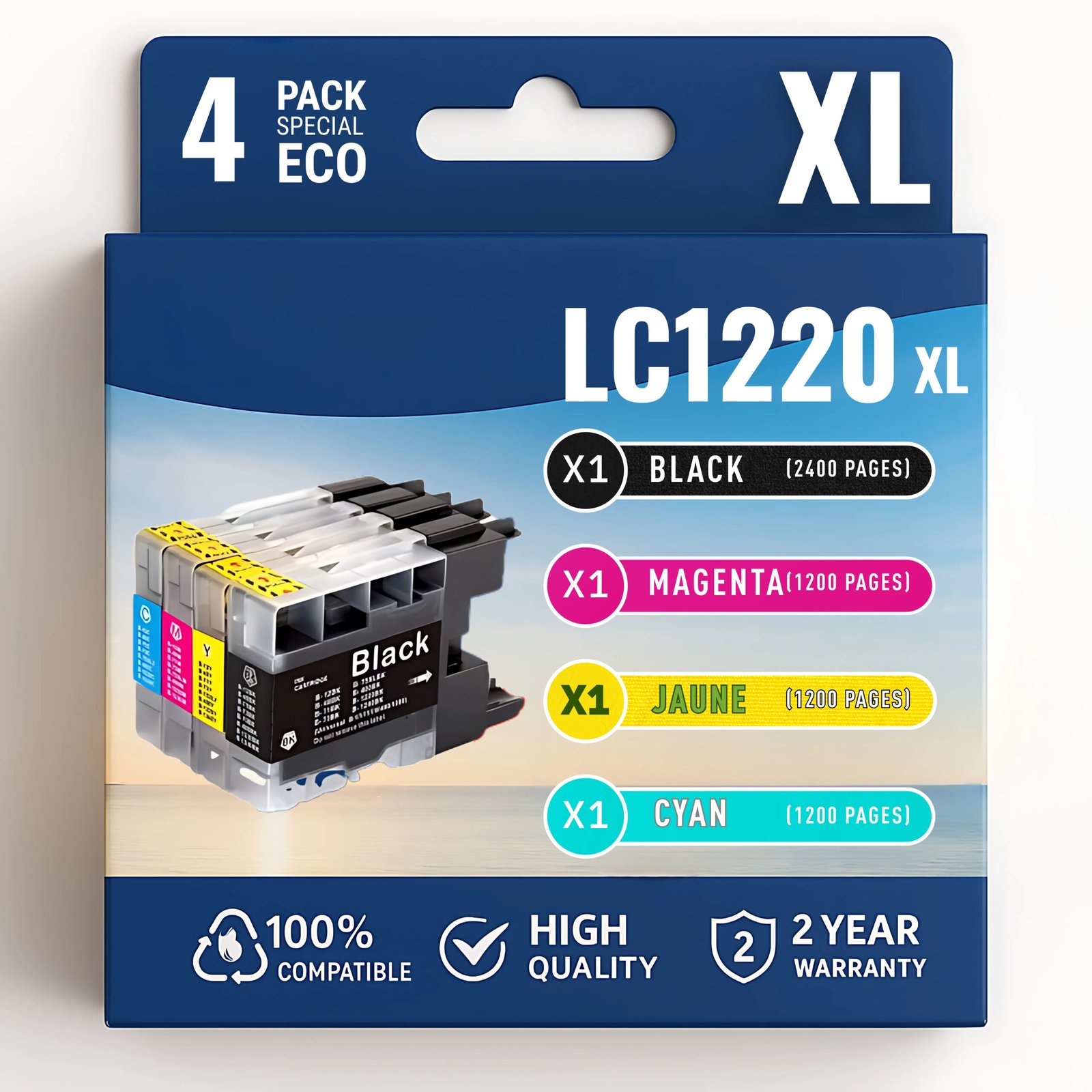 25 Pack de 4 cartouches compatibles BROTHER LC-1220 – Image 1