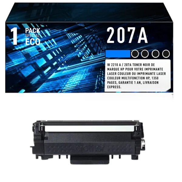 Cartouche de Toner Noire HP 207A (W2210A) – 1 350 pages