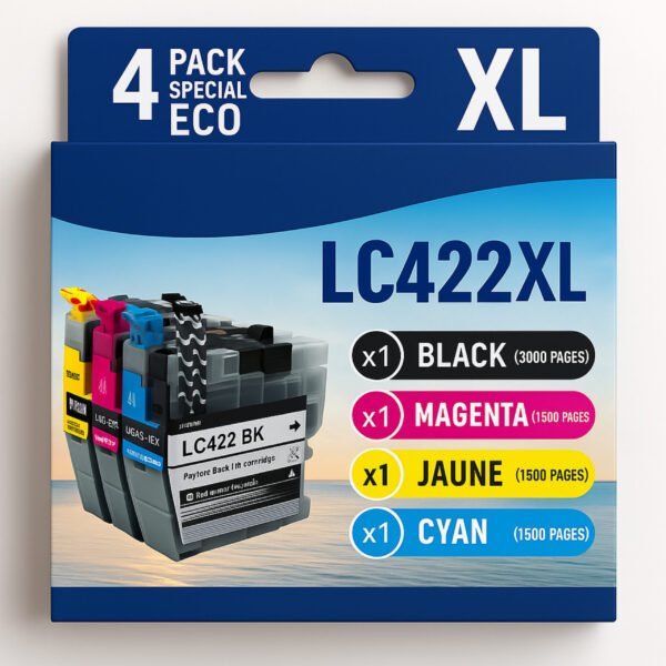 Pack de 4 cartouches compatibles BROTHER LC422XL
