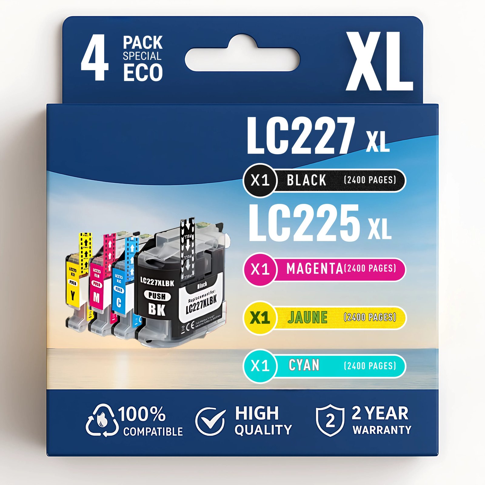 33 Pack 4 cartouche compatible BROTHER LC227XL, LC225XL – Image 1