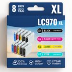 Pack compatible BROTHER LC970, 8 cartouches