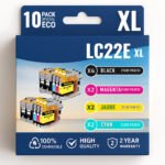 Pack compatible avec BROTHER LC-22e XL 10 cartouches