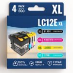 Pack compatible avec BROTHER LC-12e XL 4 cartouches