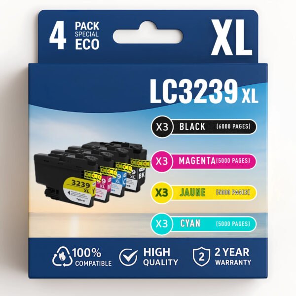 Pack compatible avec BROTHER LC-3239XL 4 cartouches