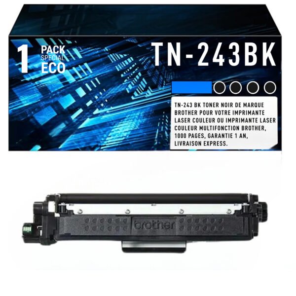 Cartouche de Toner Noire Brother TN-243BK – 1 000 pages