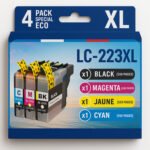 Pack de 4 Cartouches Compatibles avec BROTHER LC-223 : Rendu Premium à Prix Abordable