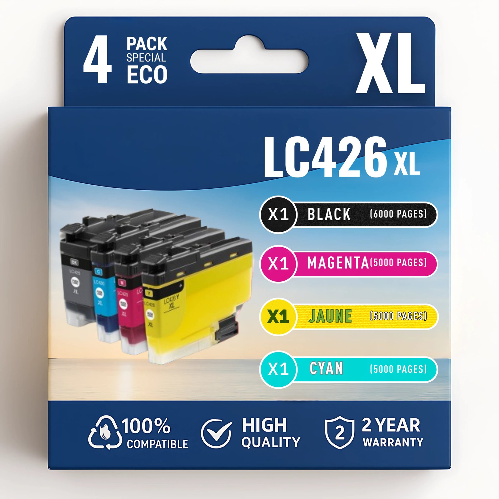 54 Pack compatible BROTHER LC426XL, 4 cartouches – Image 1