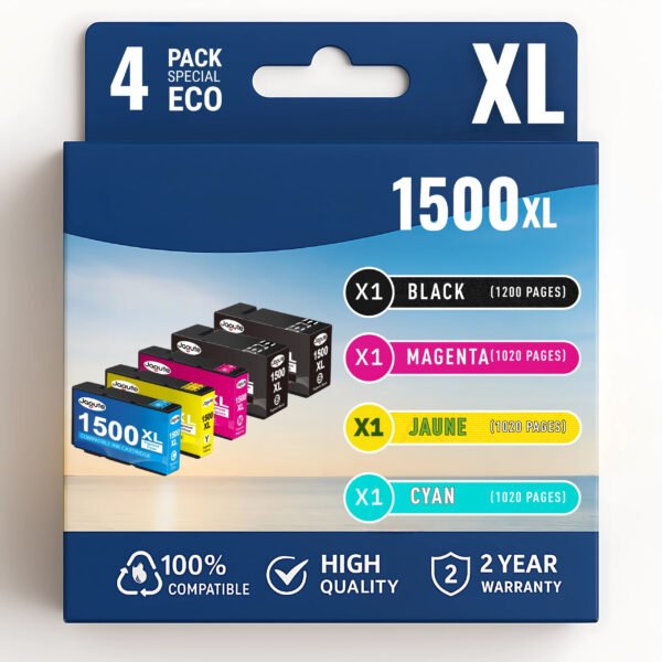 Pack 4 cartouches compatibles CANON PGI1500 XL