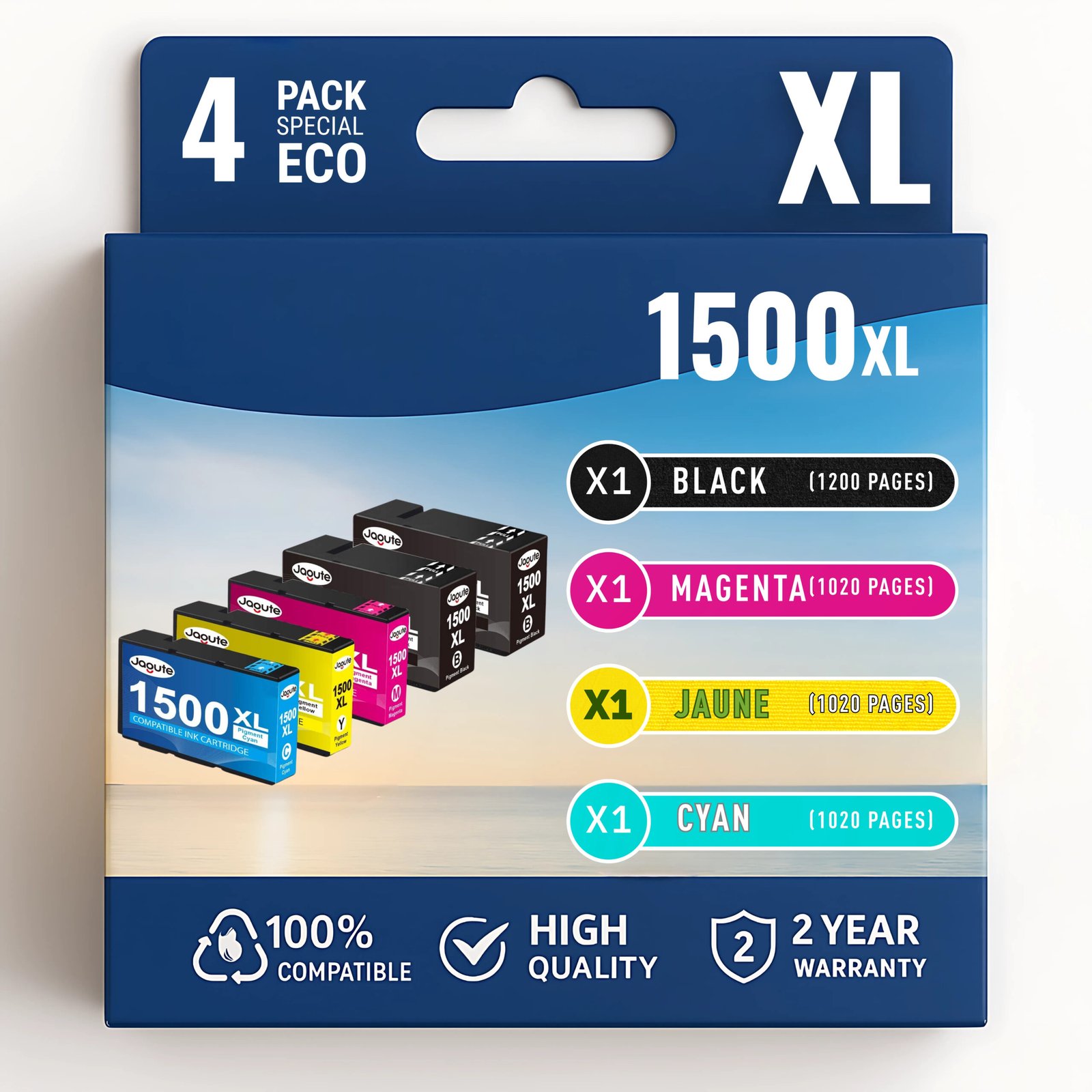 59 Pack 4 cartouches compatibles CANON PGI1500 XL – Image 1