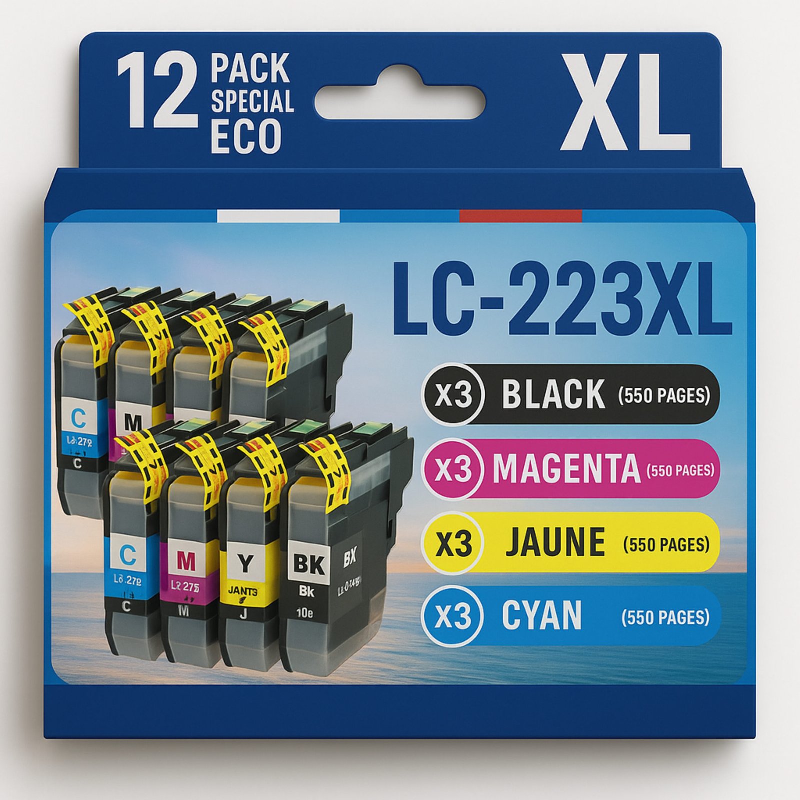 6 Pack de 12 Cartouches Compatibles avec BROTHER LC-223 : Rendu Premium à Prix Abordable – Image 1
