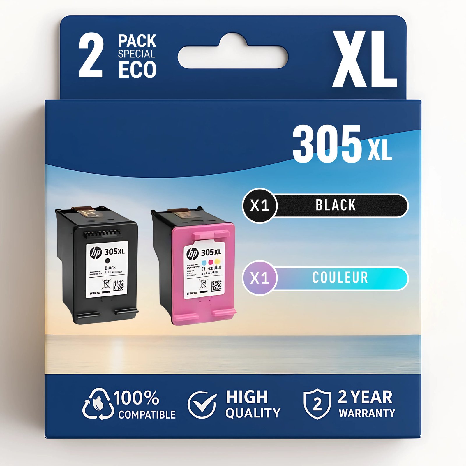 61 Pack compatible avec HP 305 XL noir et couleur – Image 1