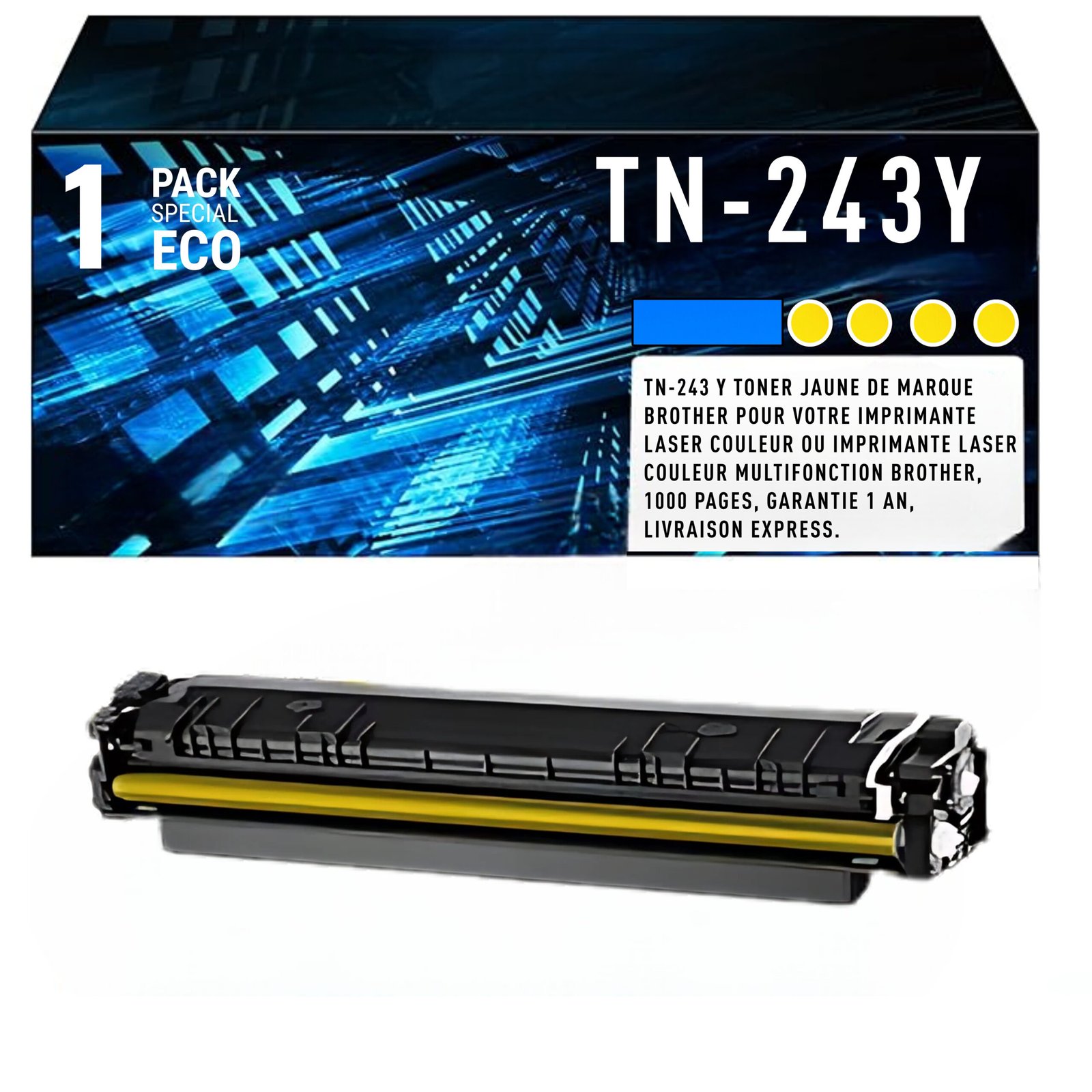 7 Cartouche de Toner Jaune Brother TN-243Y – 1 000 pages – Image 1
