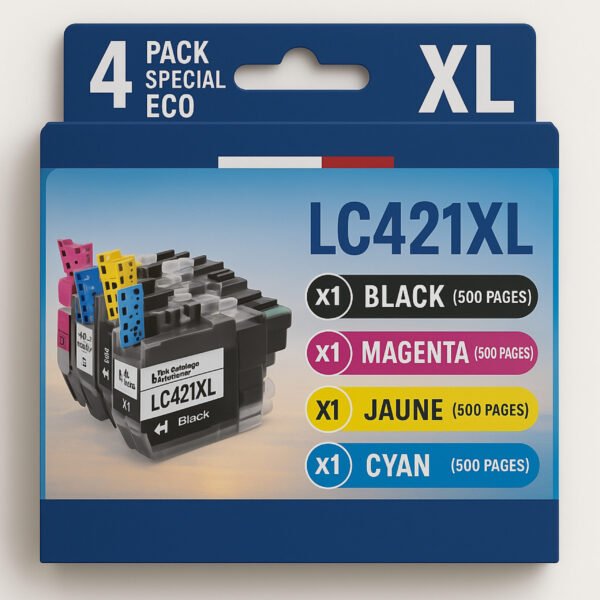 Pack compatible Brother LC421 XL, 4 cartouches