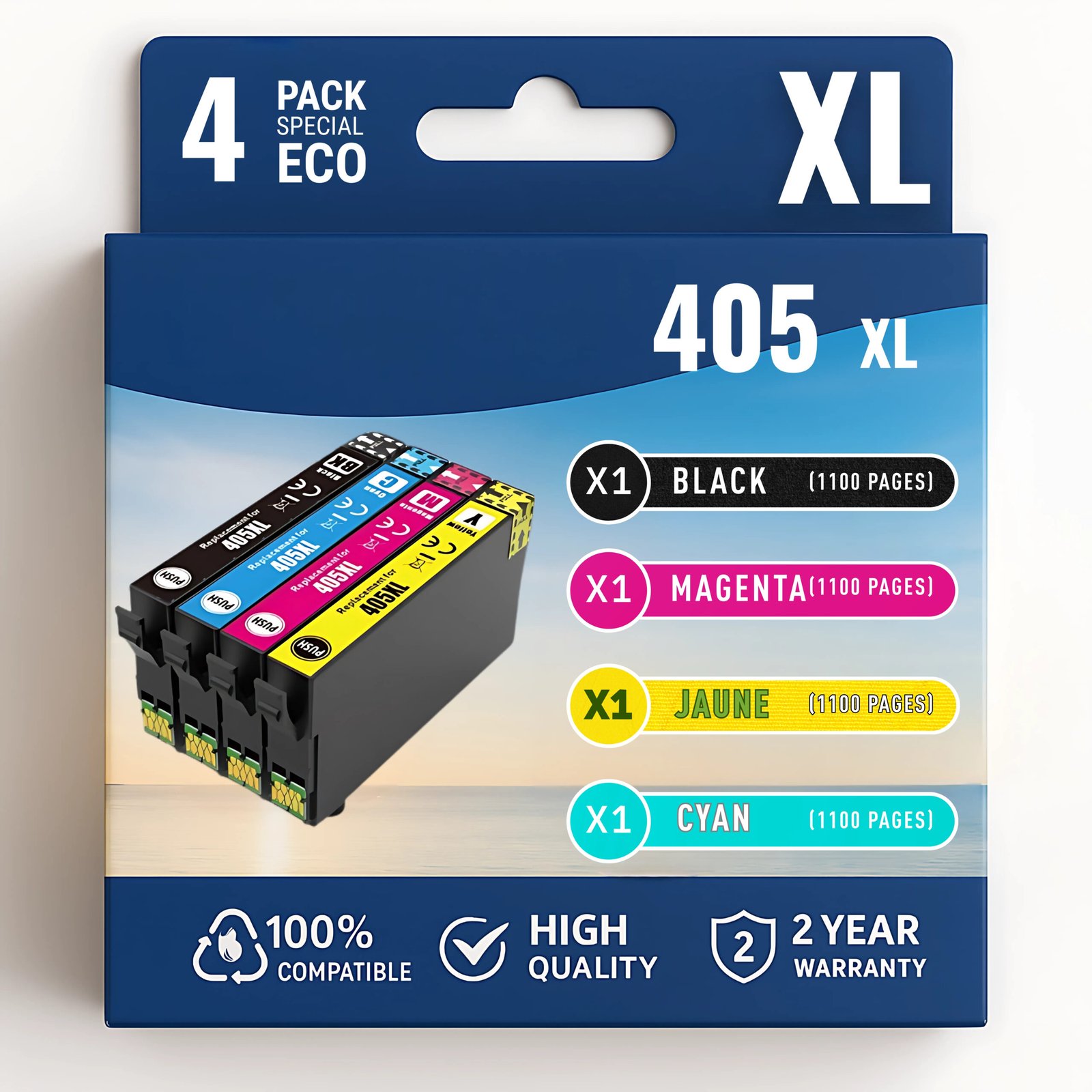70 Pack compatible avec EPSON 405 XL 4 cartouches – Image 1