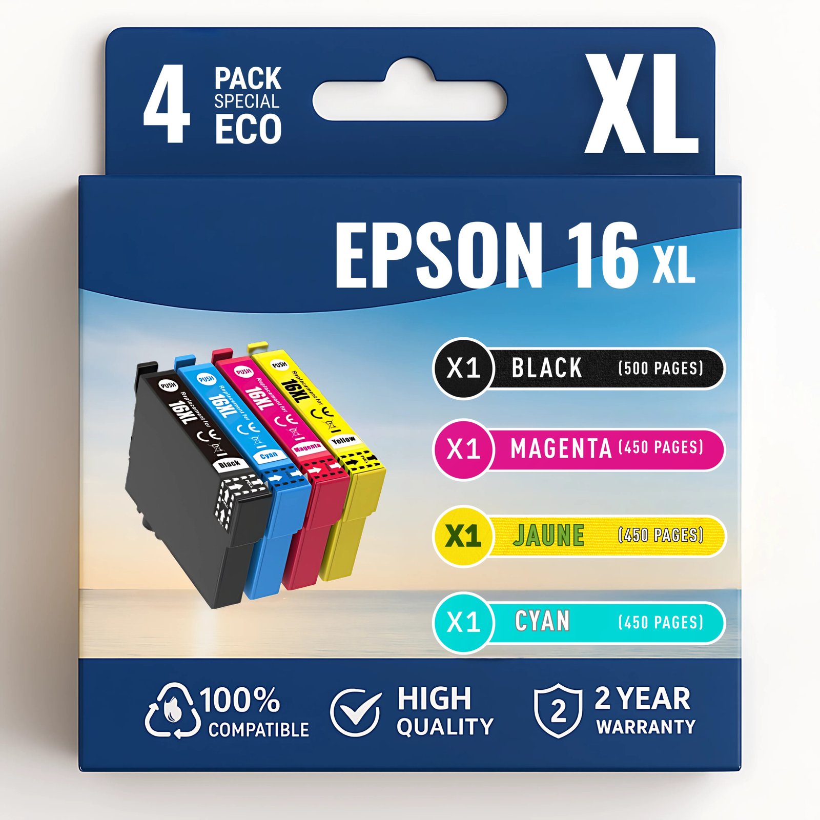 73 Pack 4 cartouches compatibles EPSON 16XL – Image 1