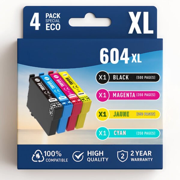 Pack compatible avec EPSON 604 XL, 4 cartouches