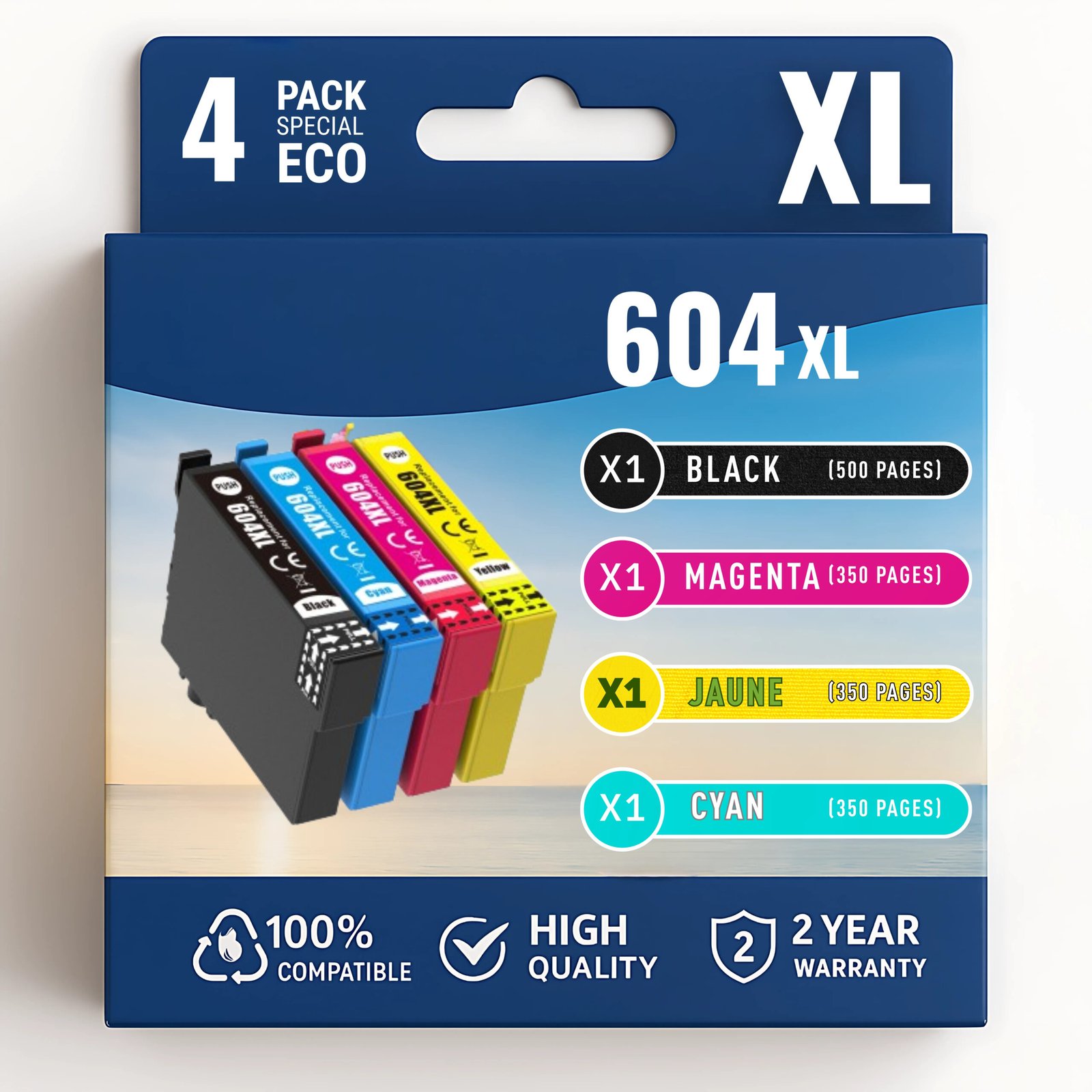 78 Pack compatible avec EPSON 604 XL, 4 cartouches – Image 1
