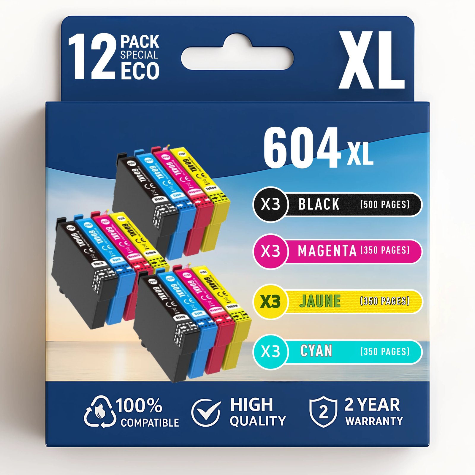 79 Pack compatible avec EPSON 604 XL, 12 cartouches – Image 1