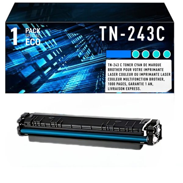Cartouche de Toner Cyan Brother TN-243C – 1 000 pages