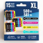 Pack 15 Cartouches compatibles CANON PGI-580 CLI-581 XL