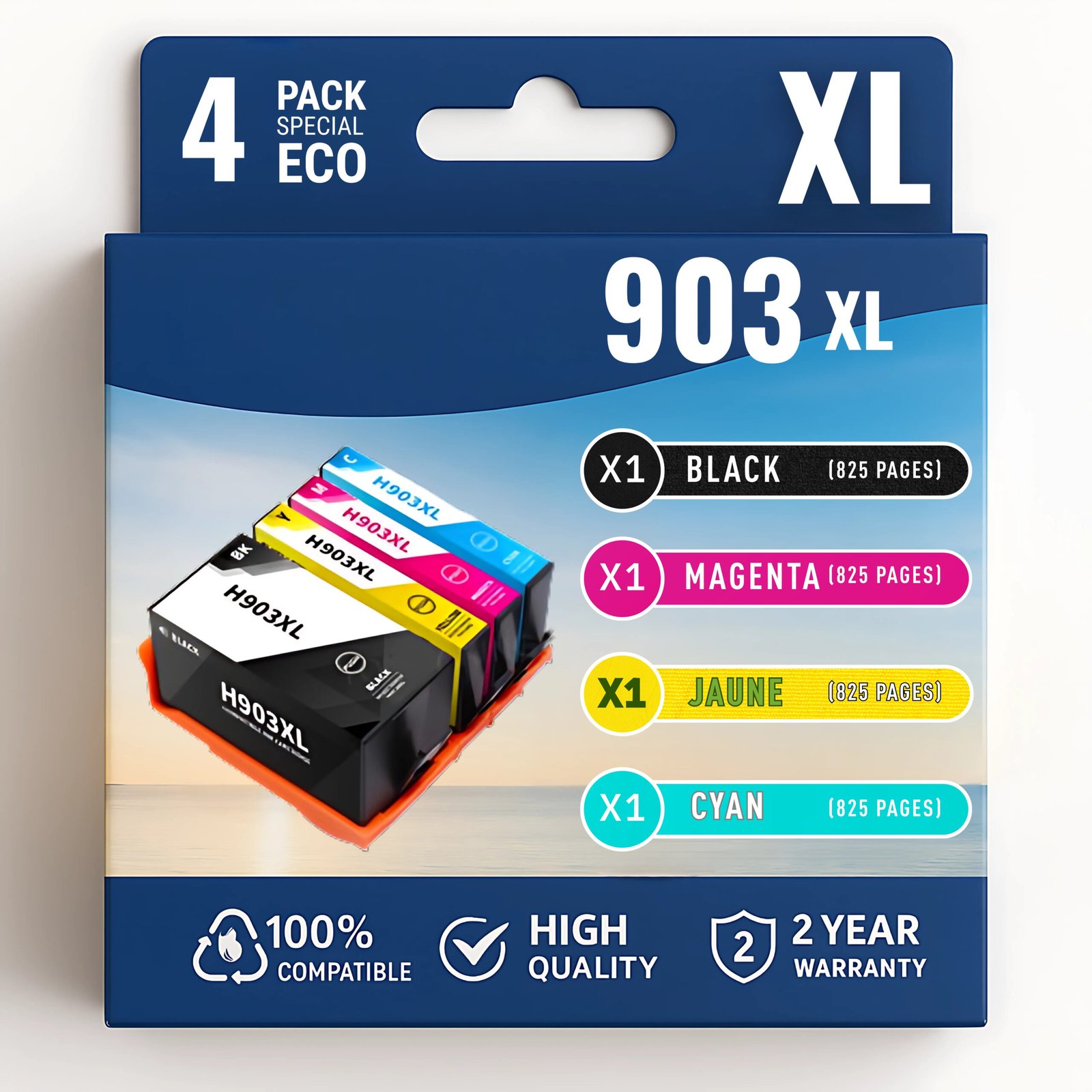 83 Pack 4 cartouches compatibles HP 903XL – Image 1