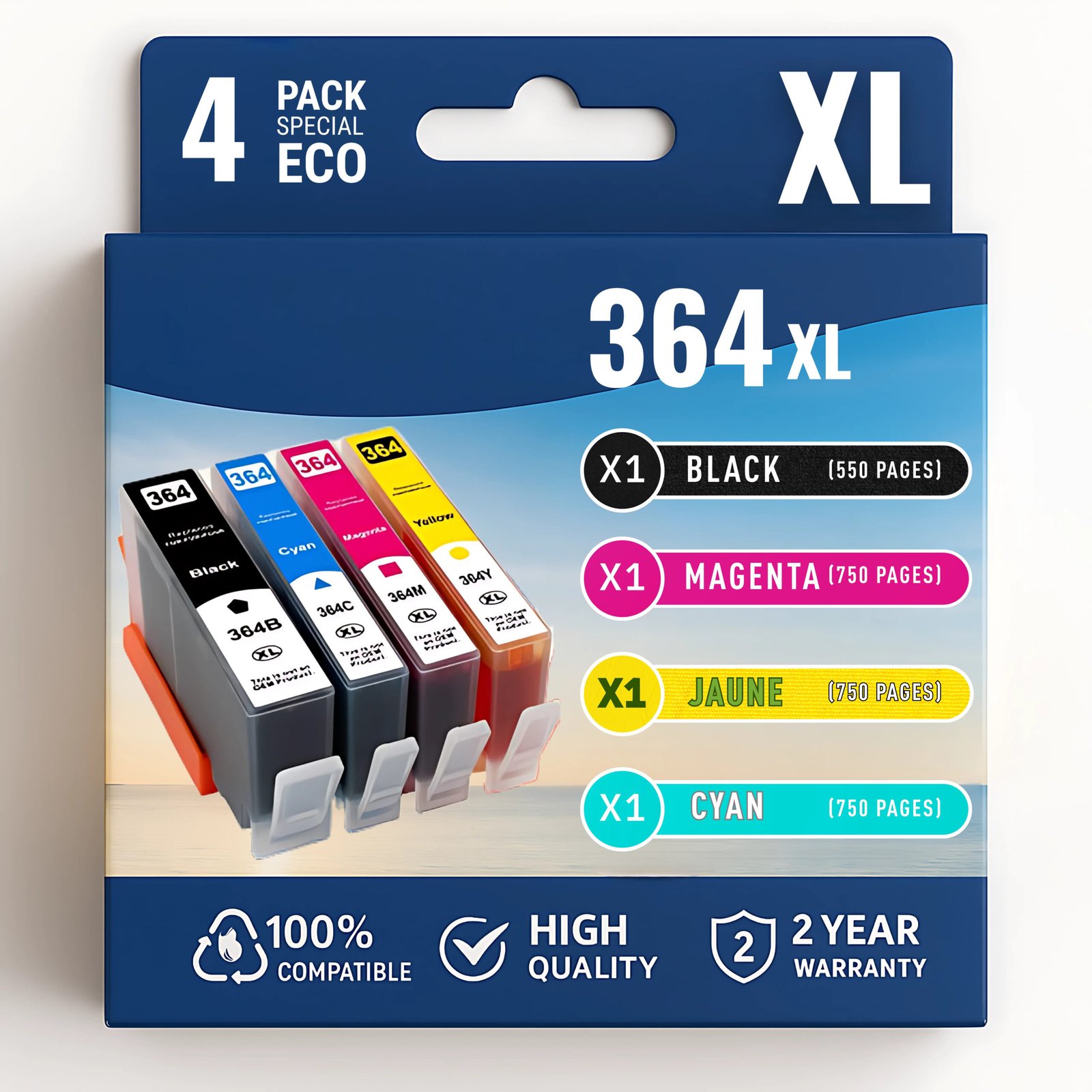 Copie de PIXEL Pack 4 cartouches compatibles HP 364 XL – Image 1