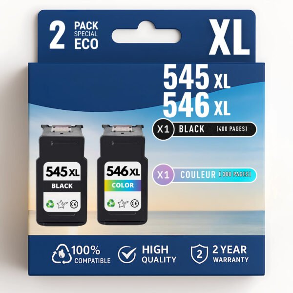 Pack compatible avec CANON PG-545 XL/CL-546 XL (noir et couleur)