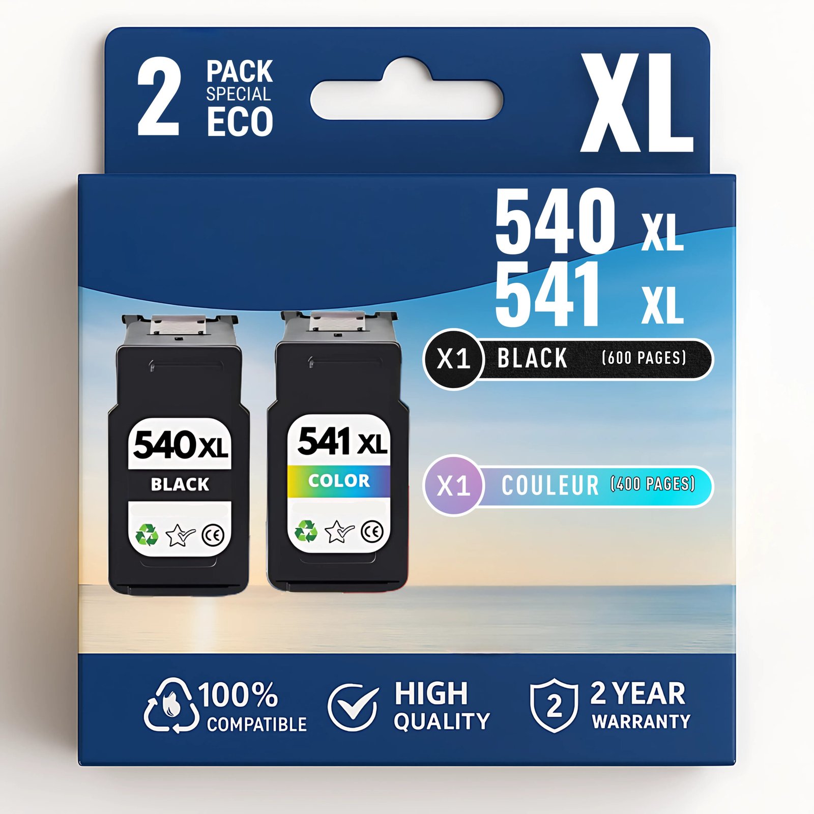 Copie de PIXEL (6) Pack compatible avec CANON PG-540 XL/CL-541 XL noir et couleur – Image 1