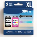 Pack 2 cartouches compatible avec HP 304 XL noir et couleur
