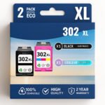 Pack compatible avec HP 302 XL noir et couleur
