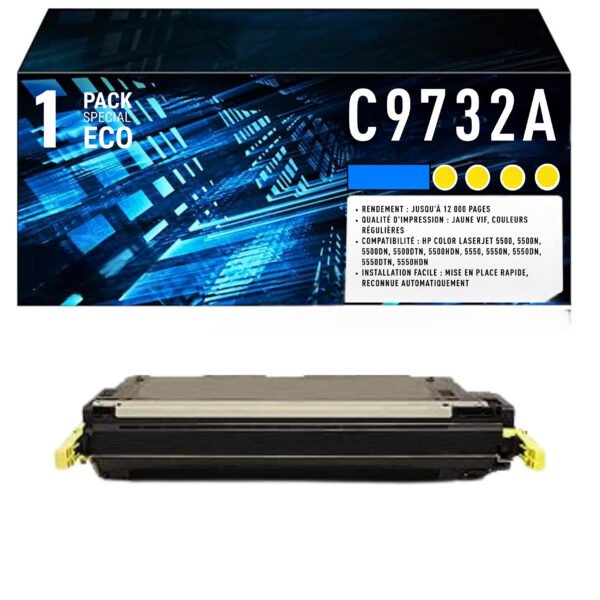C9732A – Toner Jaune Compatible HP 645A