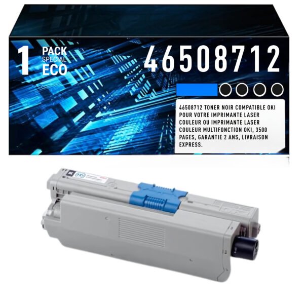 Toner compatible OKI C332DN/MC363DN/MD363DN (46508712) noir