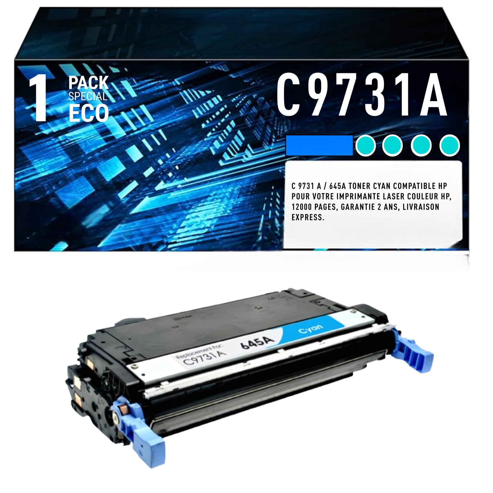 toner C9731A – Toner Cyan Compatible HP 645A – Image 1