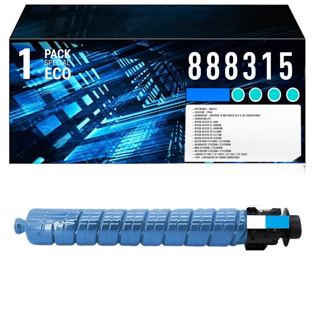 Toner compatible Ricoh 888315 Type 1230D noir – 9000 pages Aficio MP 161 2018