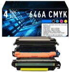 Pack de 4 Toners Compatibles HP 646A (CF030A / CF031A / CF032A / CF033A) – Noir, Cyan, Magenta, Jaune