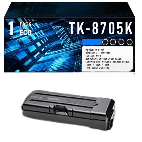 Cartouche de Toner Noir Compatible Kyocera TK-8705K – 30 000 pages