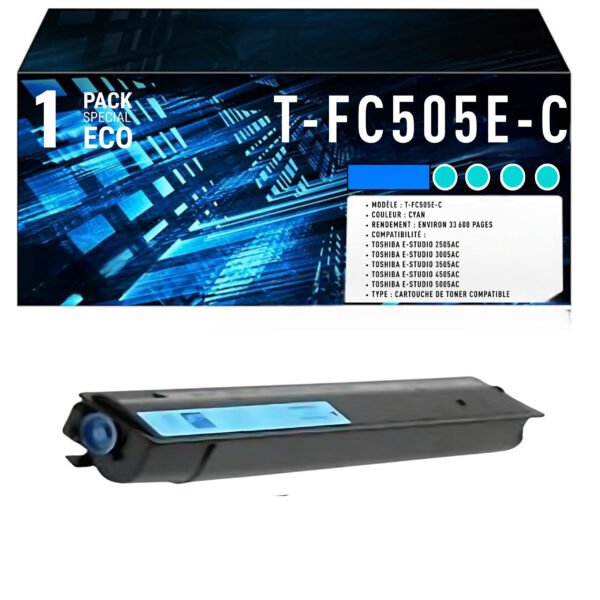 Cartouche de Toner Cyan Compatible Toshiba T-FC505E-C – 33 000 pages