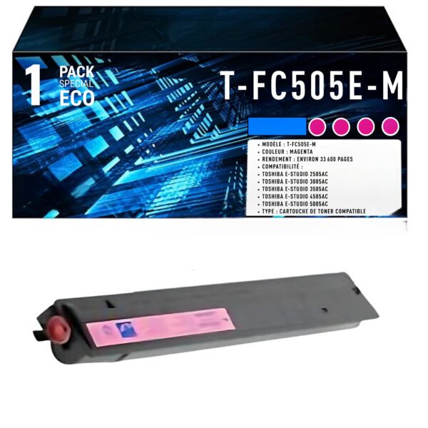 Cartouche de Toner Magenta Compatible Toshiba T-FC505E-M – 33 000 pages