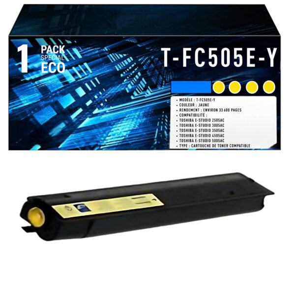 Cartouche de Toner Jaune Compatible Toshiba T-FC505E-Y – 33 000 pages