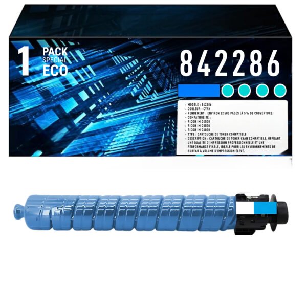 Cartouche de Toner Cyan Compatible Ricoh 842284 – 22 500 pages