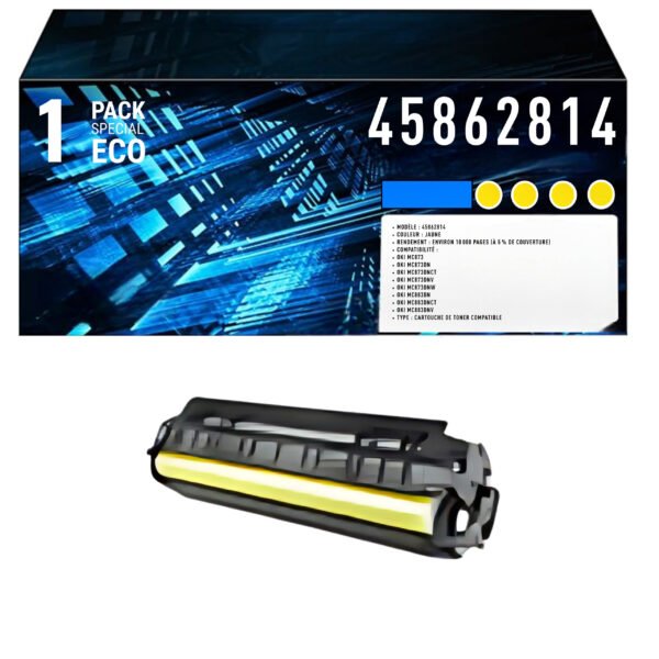 Cartouche de Toner Jaune Compatible 45862816 – 24 000 pages